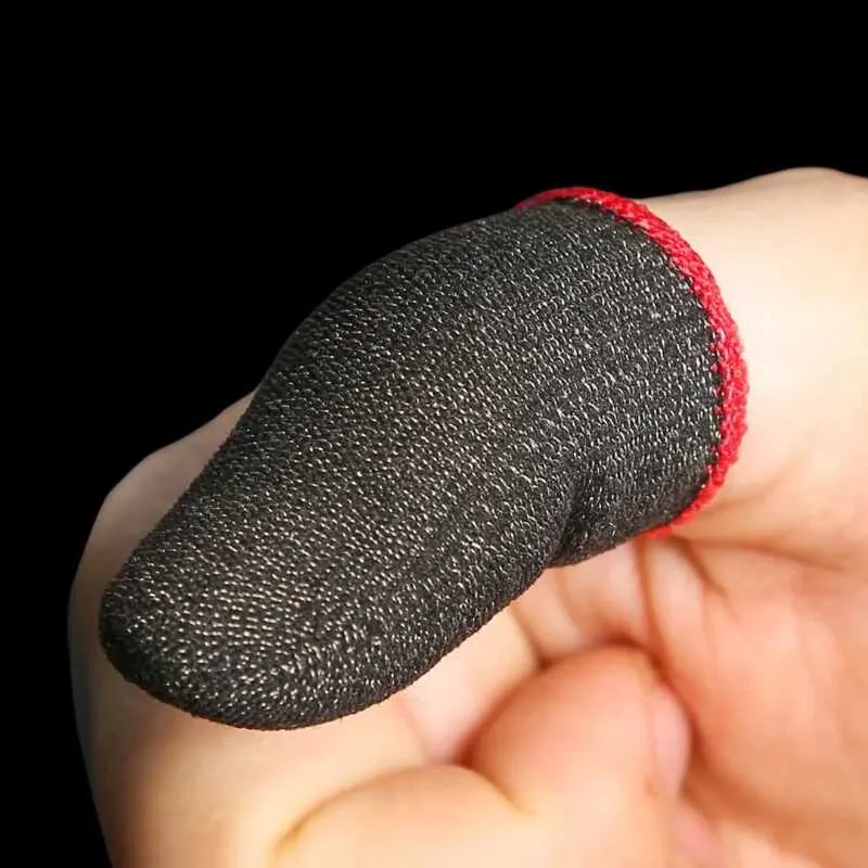PAIRE DE 2 GANTS DE JEU POUR TÉLÉPHONE PORTABLE ANTI-SUEUR EN FIBRE DE CARBONE ET ARGENT